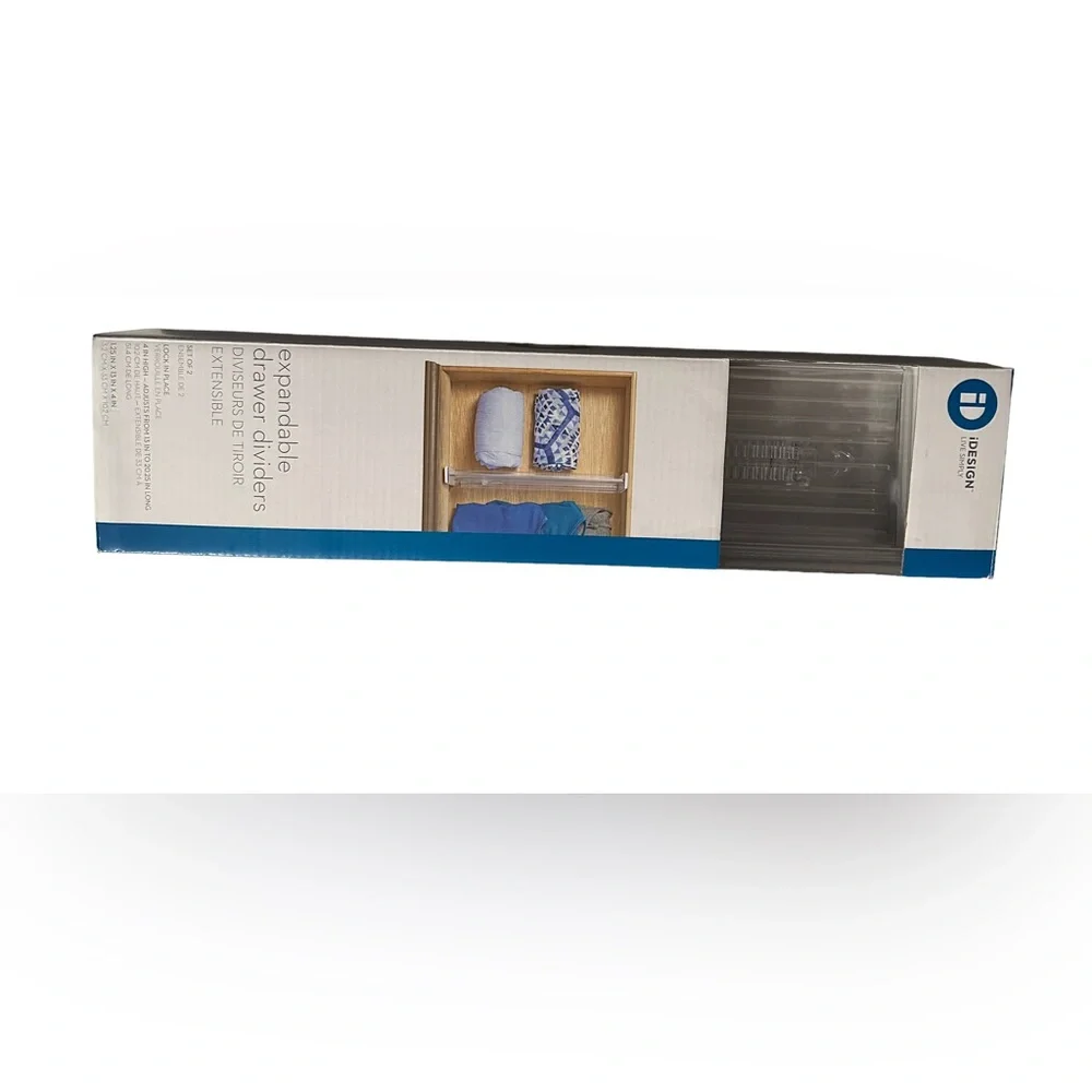 IDesign Expandable drawer divider 2 pack in clear